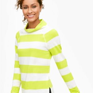 Striped Neon Lime and White Women's Sweater